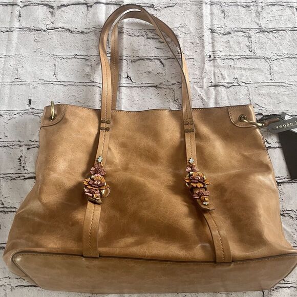 NWT Elle Jae Gypset Painted Desert Satchel Purse Embroidered Brown Vegan Leather - Picture 3 of 7